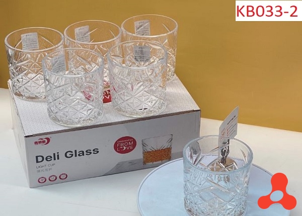 BỘ 6 LY THỦY TINH DELI 350ML KB033- 2