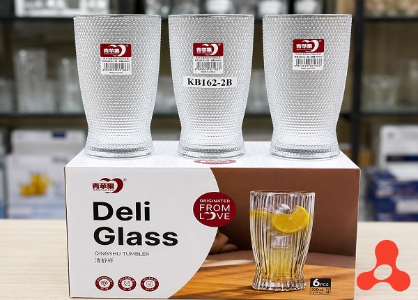 BỘ 6 LY THỦY TINH DELI GLASS KB162-2B – 360ml (T12)