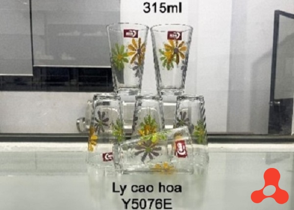BỘ 6 LY THỦY TINH DELI HOA CAO Y5076E
