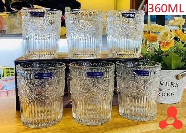 BỘ 6 LY THỦY TINH ĐỒNG TIỀN DSKB040 2A