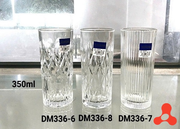 BỘ 6 LY THUỶ TINH ỐNG KIỂU 350ml DIAMONDS DM336