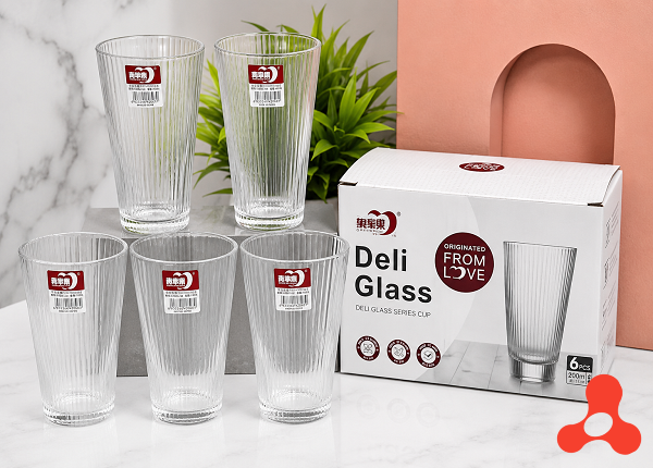 BỘ 6 LY THUỶ TINH SỌC CAO 333ML Y5840-2A (T8)