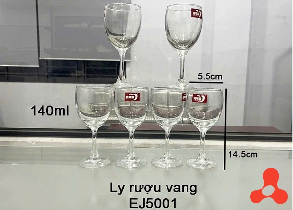 BỘ 6 LY THUỶ TINH UỐNG RƯỢU VANG 140ML EJ5001 (T8)