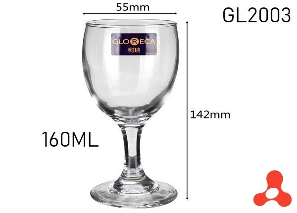 BỘ 6 LY THUỶ TINH UỐNG RƯỢU VANG 160ML GL2003 (T12)