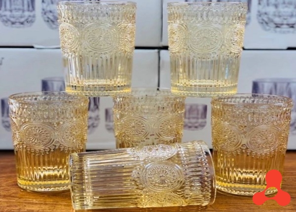 BỘ 6 LY THỦY TINH VÀNG CAO ĐỒNG TIỀN 350ML