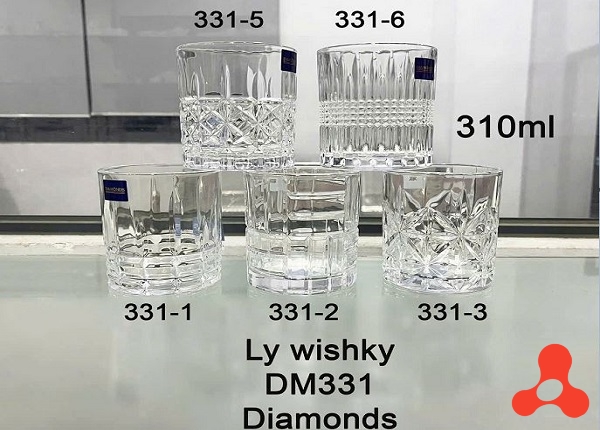 BỘ 6 LY THUỶ TINH WISHKY 310ML DIAMONDS DM331 (T12)
