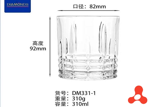 BỘ 6 LY THUỶ TINH WISHKY 310ml DIAMONDS DM331-1 (T12)