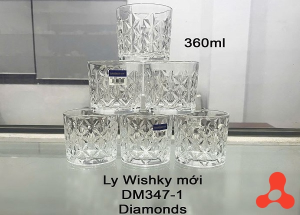 BỘ 6 LY THUỶ TINH WISHKY DIAMONDS DM347-1 (T12)