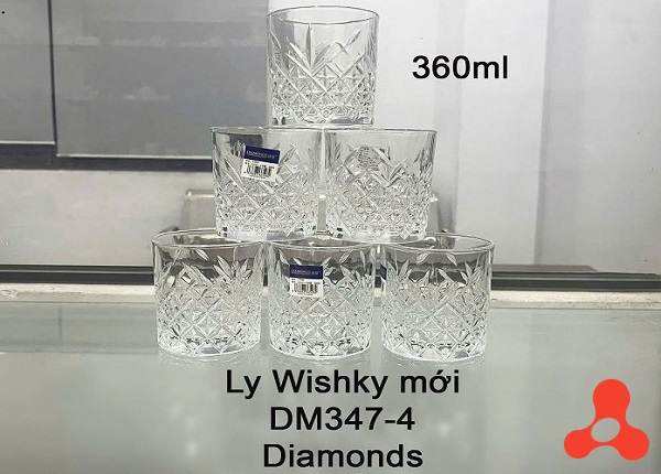 BỘ 6 LY THUỶ TINH WISHKY DIAMONDS DM347-4 (T12)