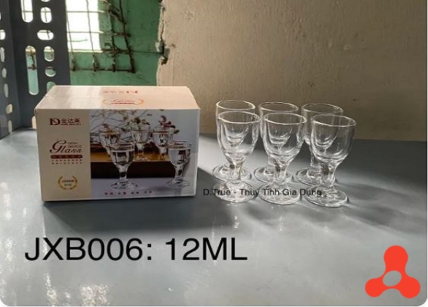 BỘ 6 LY UỐNG RƯỢU CÓ CHÂN 12ML JBB006