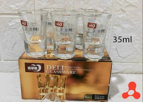 BỘ 6 LY UỐNG RƯỢU ĐÁY VUÔNG DELI 35ML EY3002 (T24)