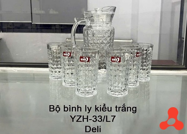 BỘ BÌNH THUỶ TINH DELI KÈM 6 LY YZH-33L7 (T6)