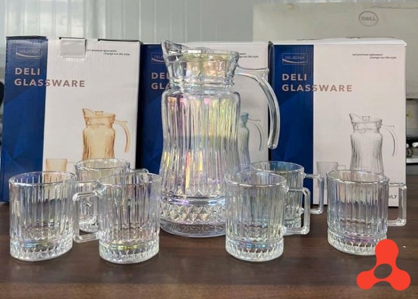 BỘ BÌNH THUỶ TINH KÈM 6 LY QUAI YZH-40L7 (T6)