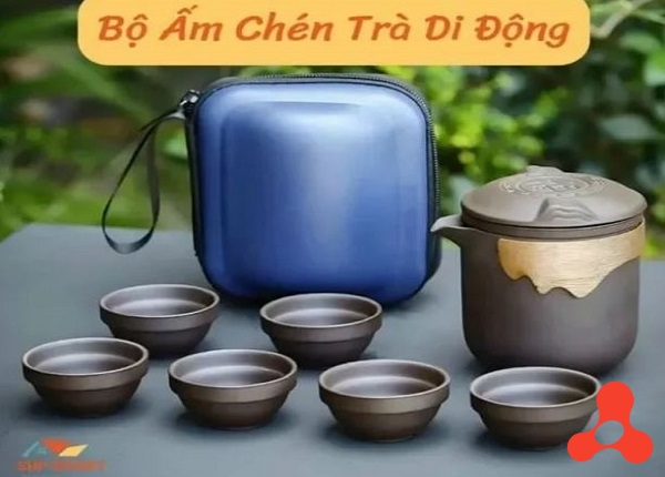 BỘ BÌNH TRÀ DU LỊCH 6 CHÉN GỐM SỨ CAO CẤP