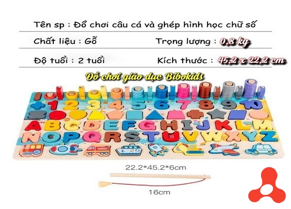 BỘ CÂU CÁ BẢNG CHỮ CÁI TIẾNG ANH SIZE TO