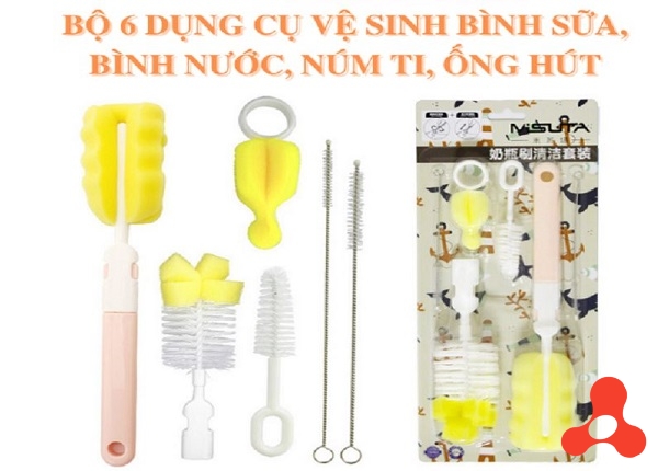 BỘ CỌ RỬA BÌNH SỮA 6 MÓN MISUTA