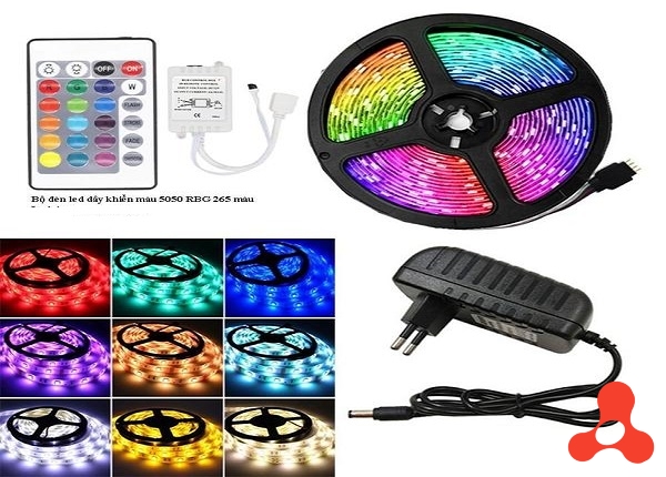 BỘ DÂY ĐÈN 5M ĐIỀU KHIỂN LED ĐỔI MÀU 12V 12A RGB