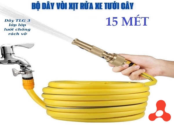 BỘ DÂY VÒI XỊT NƯỚC TĂNG ÁP DÀI 15M