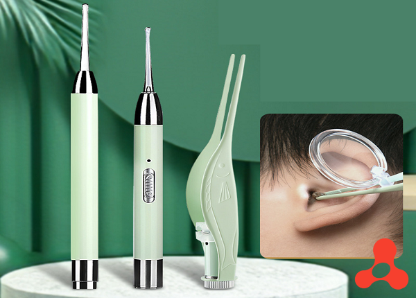 BỘ DỤNG CỤ LẤY RÁY TAI CÓ ĐÈN LED KÈM NHÍP GẮP