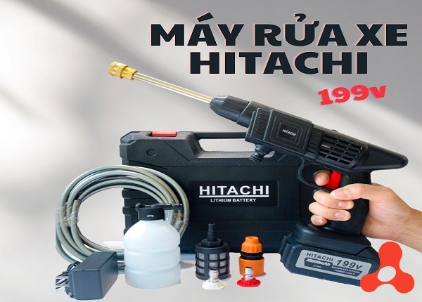 BỘ RỬA XE 2 PIN LỚN 199V HITACHI ÁP LỰC CAO HỘP NHỰA