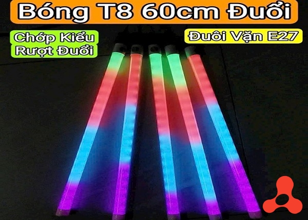 BÓNG ĐÈN DÀI 60CM CHẠY ĐUỔI ĐUI E27 NHIỀU MÀU