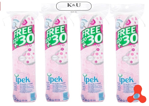 BÔNG TẨY TRANG IPEK 150 MIẾNG CAO CẤP