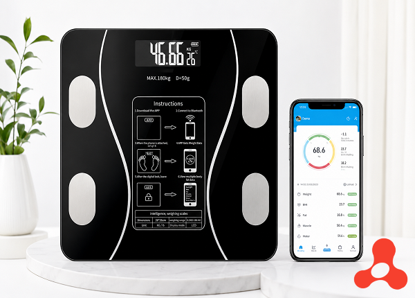 CÂN ĐIỆN TỬ THÔNG MINH 180KG BLUETOOTH (T20)