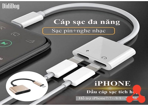 CÁP CHUYỂN IPHONE RA 2 ĐẦU