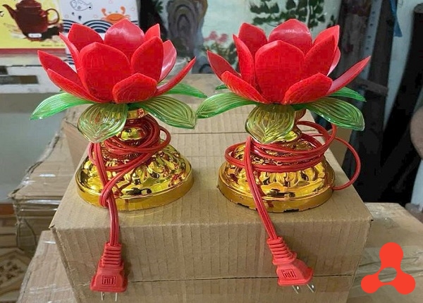 CẶP ĐÈN THỜ HÌNH HOA SEN