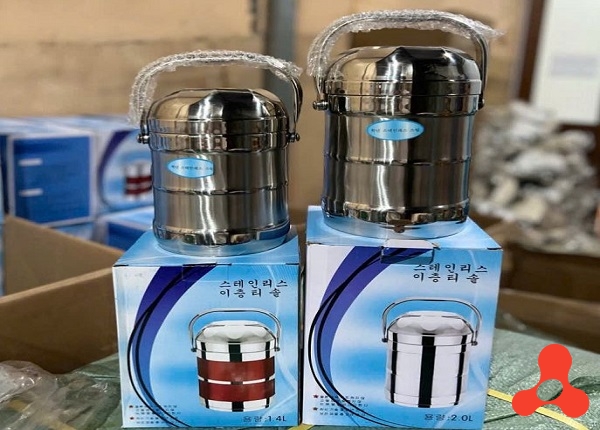 CẶP LỒNG INOX, CÀ MEN GIỮ NHIỆT 2L NẮP BÁT