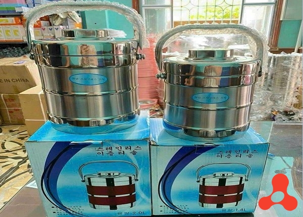 CẶP LỒNG INOX, CÀ MEN GIỮ NHIỆT 3 TẦNG 2L