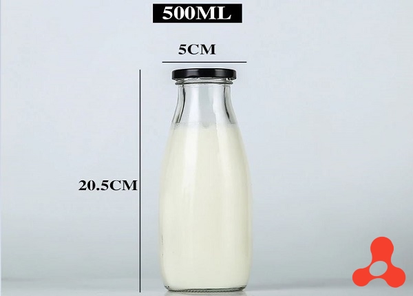 CHAI THUỶ TINH NẮP THIẾC 500ML