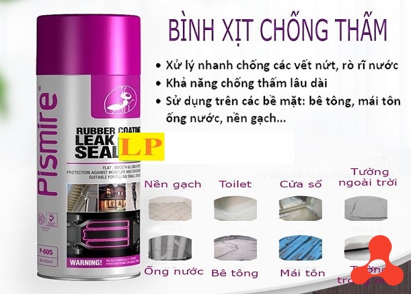 CHAI XỊT CHỐNG THẤM ĐA NĂNG 450ML PISMIRE