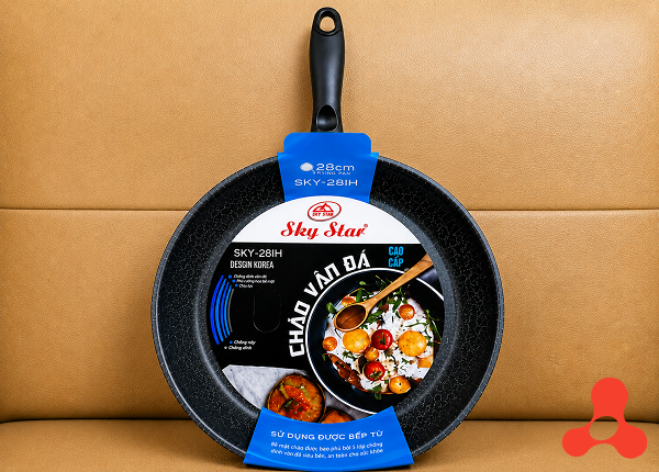 CHẢO CẠN VÂN ĐÁ ĐÁY TỪ SKY STAR 28cm