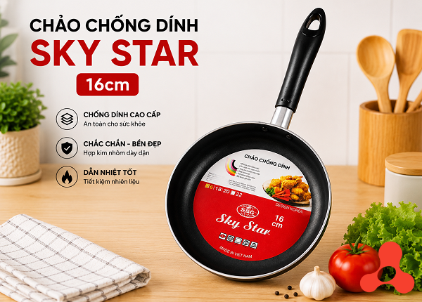 CHẢO CHỐNG DÍNH SKY STAR 16cm
