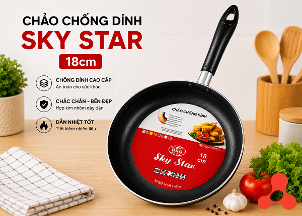 CHẢO CHỐNG DÍNH SKY STAR 18cm