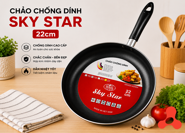 CHẢO CHỐNG DÍNH SKY STAR 22cm