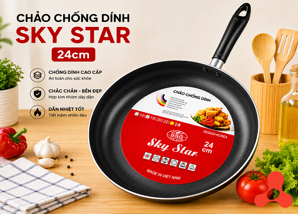CHẢO CHỐNG DÍNH SKY STAR 24cm