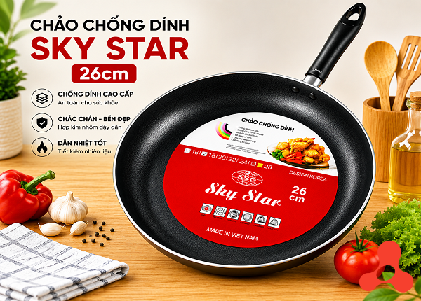 CHẢO CHỐNG DÍNH SKY STAR 26cm
