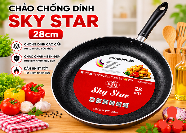 CHẢO CHỐNG DÍNH SKY STAR 28cm