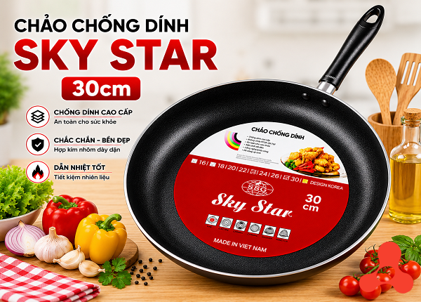 CHẢO CHỐNG DÍNH SKY STAR 30cm