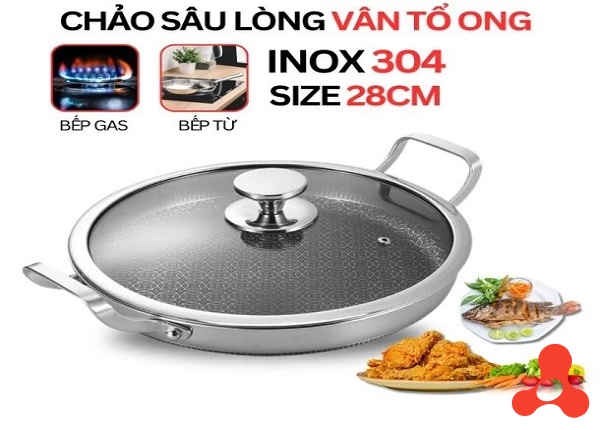 CHẢO TÔ ÔNG CHỐNG DÍNH 28CM KÈM NẮP KÍNH