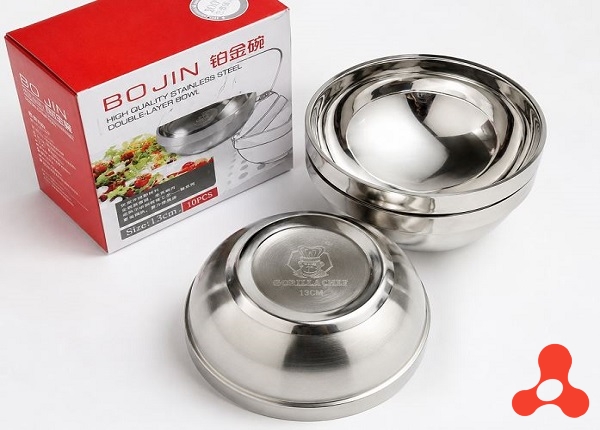 CHÉN INOX KIM CƯƠNG HÀN QUỐC 2 LỚP 13cm (T300)