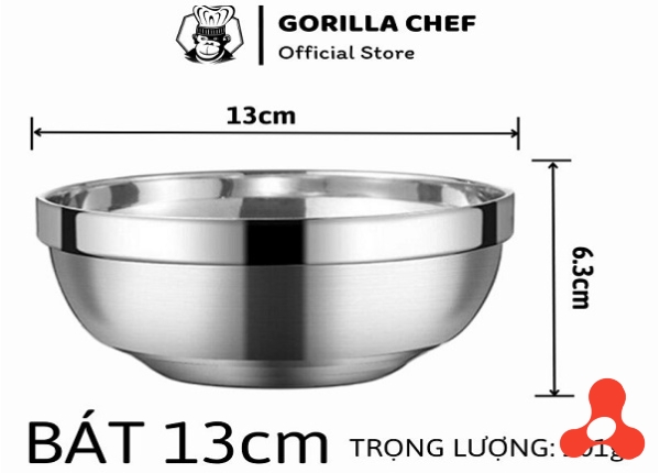 CHÉN INOX KIM CƯƠNG HÀN QUỐC 2 LỚP 13CM (T300)