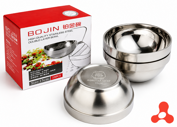 CHÉN INOX KIM CƯƠNG HÀN QUỐC 2 LỚP 15cm (T240)