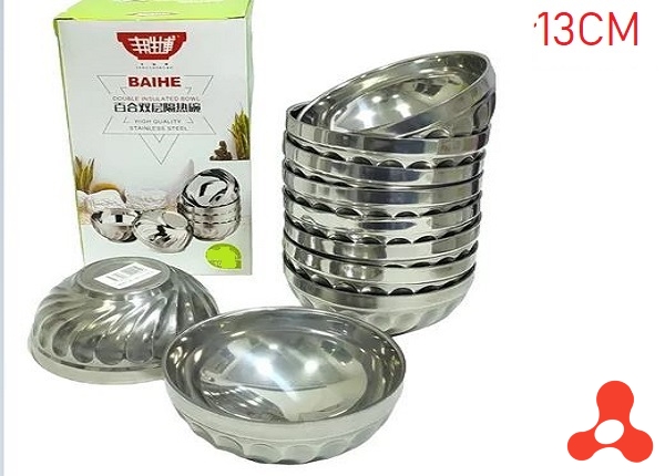 CHÉN INOX XOẮN 2 LỚP CÁCH NHIỆT 13CM (T500)