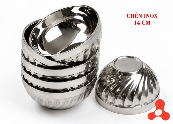 CHÉN INOX XOẮN 2 LỚP CÁCH NHIỆT 14cm (T400)