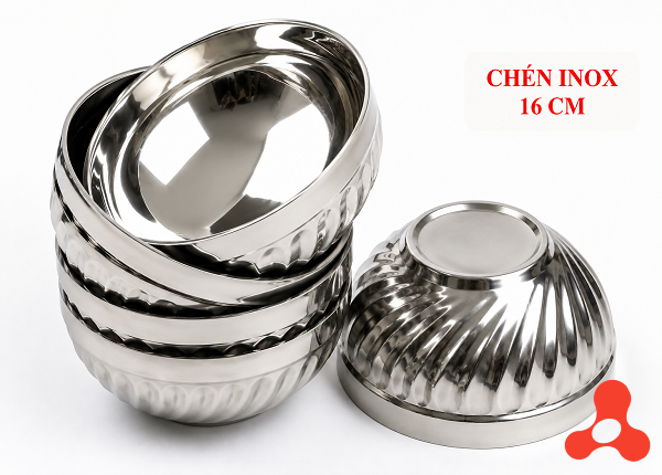 CHÉN INOX XOẮN 2 LỚP CÁCH NHIỆT 16cm (T400)