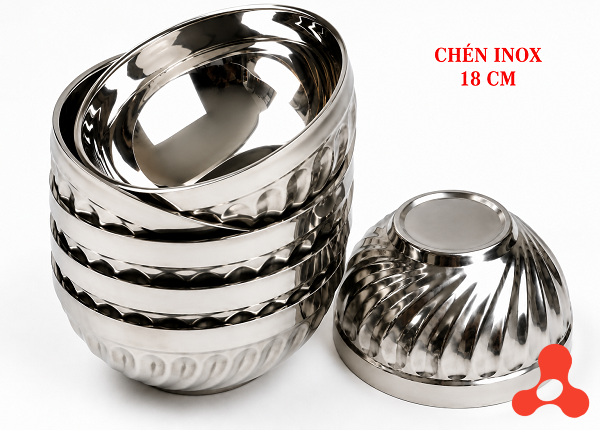 CHÉN INOX XOẮN 2 LỚP CÁCH NHIỆT 18cm (T300)