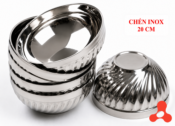 CHÉN INOX XOẮN 2 LỚP CÁCH NHIỆT 20cm (T240)